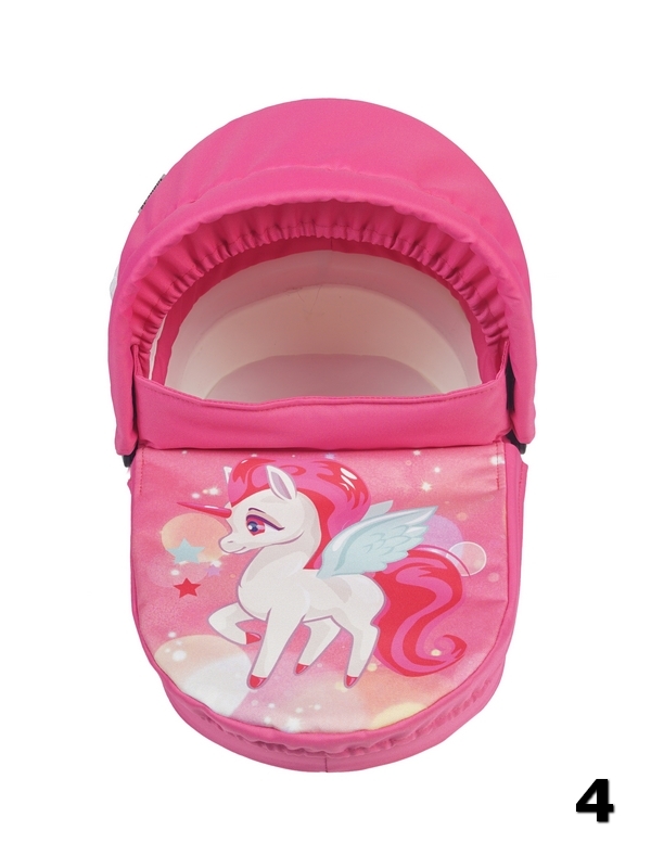 Laila Magic - a pink pram for dolls with a unicorn